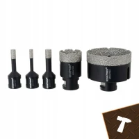 Bigstreen 27079 Diamantové děrovky sada 5 ks, M14 6–68 mm + adaptér