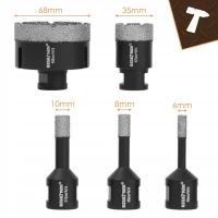 Bigstreen 27079 Diamantové děrovky sada 5 ks, M14 6–68 mm + adaptér