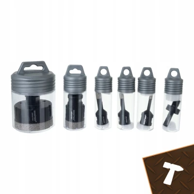 Bigstreen 27079 Diamantové děrovky sada 5 ks, M14 6–68 mm + adaptér