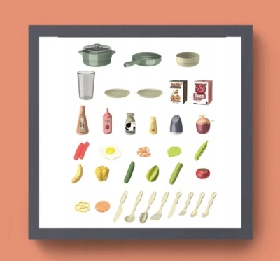 Gordon G300 Dětská kuchyňka se zvuky, 38 dílů, béžovo-modrá