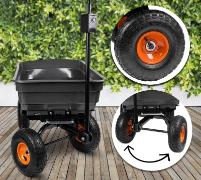 HOGLER 3958 Záhradný vozík, 300 kg, sivý