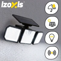 Izoxis 24633 Solárne 167 LED osvetlenie s PIR senzorom pohybu a súmraku, IP65, 500 lm, 1800 mAh