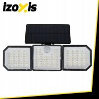 Izoxis 24633 Solárne 167 LED osvetlenie s PIR senzorom pohybu a súmraku, IP65, 500 lm, 1800 mAh
