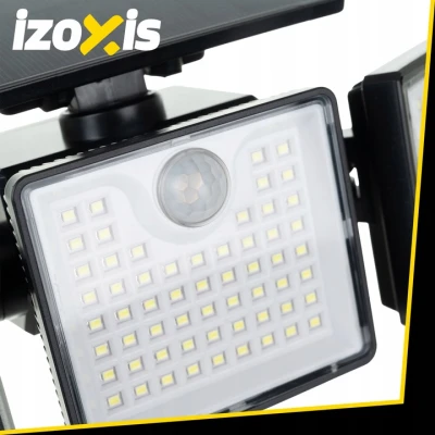 Izoxis 24633 Solárne 167 LED osvetlenie s PIR senzorom pohybu a súmraku, IP65, 500 lm, 1800 mAh