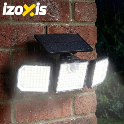 Izoxis 24633 Solárne 167 LED osvetlenie s PIR senzorom pohybu a súmraku, IP65, 500 lm, 1800 mAh