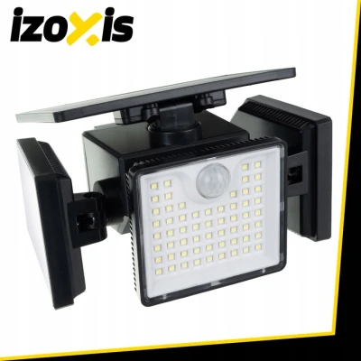 Izoxis 24633 Solárne 167 LED osvetlenie s PIR senzorom pohybu a súmraku, IP65, 500 lm, 1800 mAh