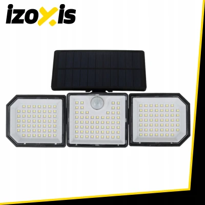 Izoxis 24633 Solárne 167 LED osvetlenie s PIR senzorom pohybu a súmraku, IP65, 500 lm, 1800 mAh