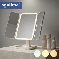 Soulima 26952 LED kozmetické zrkadlo, 3x zväčšenie, 600 mAh, krémovo biela