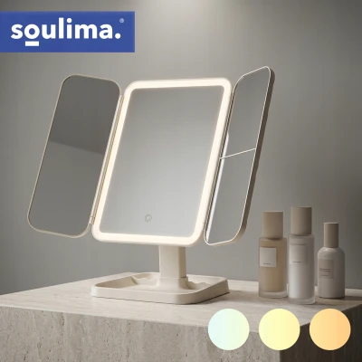 Soulima 26952 LED kozmetické zrkadlo, 3x zväčšenie, 600 mAh, krémovo biela