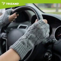 Trizand 26073 Univerzální dotykové rukavice s návleky, šedé 