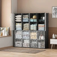 Hogler 3882 Variabilný regálový systém 16 modulov, 144 x 144 x 37 cm, čierny