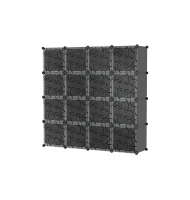 Hogler 3882 Variabilný regálový systém 16 modulov, 144 x 144 x 37 cm, čierny