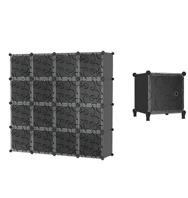 Hogler 3882 Variabilný regálový systém 16 modulov, 144 x 144 x 37 cm, čierny