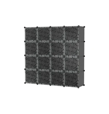 Hogler 3882 Variabilný regálový systém 16 modulov, 144 x 144 x 37 cm, čierny