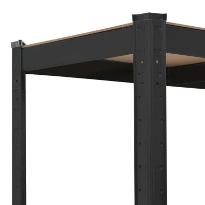 Hogler 2904 Kovový skladovací regál, 4 police, 174 x 80 x 40 cm, 600 kg, černý
