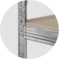 Hogler 2903 Kovový skladovací regál, 4 police, 174 x 80 x 40 cm, 600 kg, stříbrný