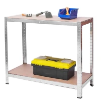 Hogler 2903 Kovový skladovací regál, 4 police, 174 x 80 x 40 cm, 600 kg, stříbrný