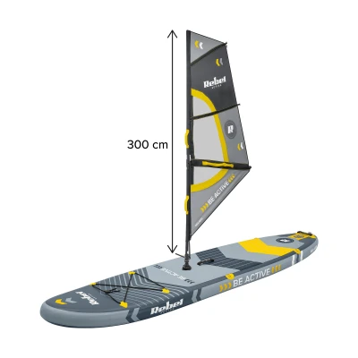 Rebel RBA-4513 Paddleboard SUP s plachtou, windsurfing, príslušenstvo, 305 cm, 120 kg, sivá