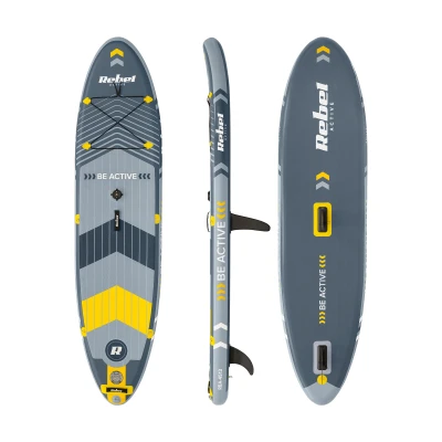 Rebel RBA-4513 Paddleboard SUP s plachtou, windsurfing, príslušenstvo, 305 cm, 120 kg, sivá