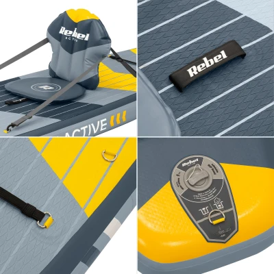 Rebel RBA-4512 Paddleboard SUP s příslušenstvím 381 cm, 204 kg, šedý