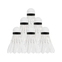 Rebel RBA-4103 Badmintonové loptičky z husieho peria, 6 ks, biele