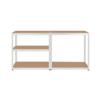 Rebel RB-1251 Kovový skladovací regál, 5 polic, 180 x 90 x 40 cm, 750 kg, bílá