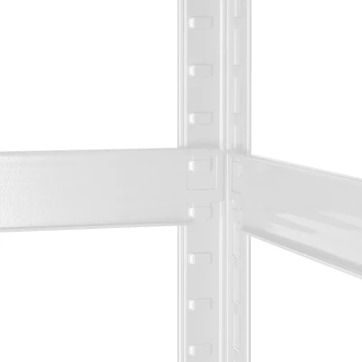 Rebel RB-1251 Kovový skladovací regál, 5 polic, 180 x 90 x 40 cm, 750 kg, bílá