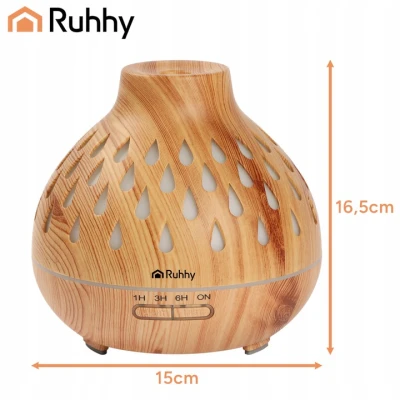 Ruhhy 26633 Aroma difuzér a zvlhčovač vzduchu RGB 400 ml, světle hnědý 