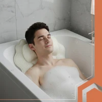 Ruhhy 27050 Relaxační polštář do vany s přísavkami, bílý