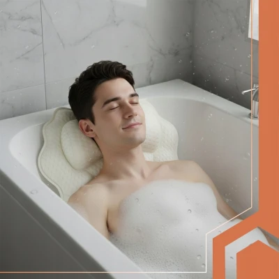 Ruhhy 27050 Relaxační polštář do vany s přísavkami, bílý