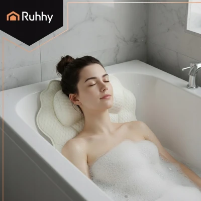 Ruhhy 27050 Relaxační polštář do vany s přísavkami, bílý