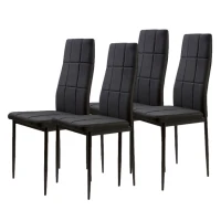ModernHome DC860 Sada 4 jedálenských stoličiek, čierna