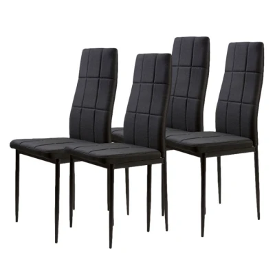 ModernHome DC860 Sada 4 jedálenských stoličiek, čierna