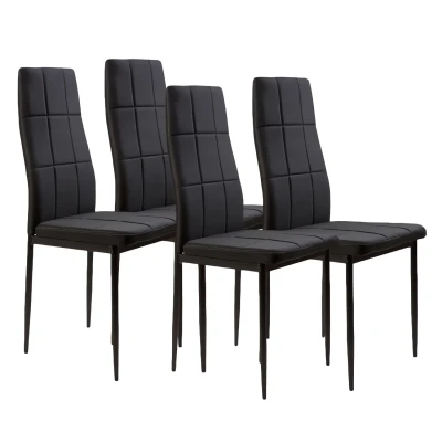 ModernHome DC860 Sada 4 jedálenských stoličiek, čierna