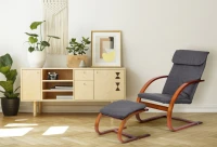 ModernHome TXWQM-31-6 Fínske hojdacie kreslo s podnožkou - orech