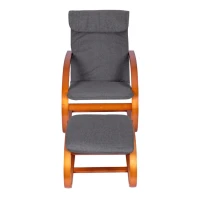 ModernHome TXWQM-31-6 Fínske hojdacie kreslo s podnožkou - orech