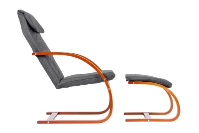 ModernHome TXWQM-31-6 Fínske hojdacie kreslo s podnožkou - orech
