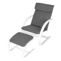 ModernHome TXWQM-31-6 Finské houpací křeslo s podnožkou - bílá
