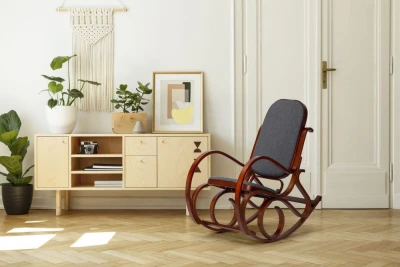 ModernHome TXWQM-F001 Hojdacie kreslo - sivo-hnedé