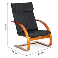 ModernHome TXWQM-31 Fínske hojdacie kreslo - orech/čierna
