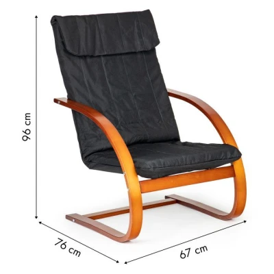 ModernHome TXWQM-31 Fínske hojdacie kreslo - orech/čierna