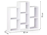 ModernHome WYJ-212 Stojací regál, knihovna, 85 x 22 x 76 cm, bílý
