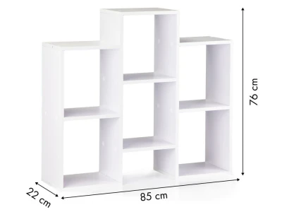 ModernHome WYJ-212 Stojací regál, knihovna, 85 x 22 x 76 cm, bílý