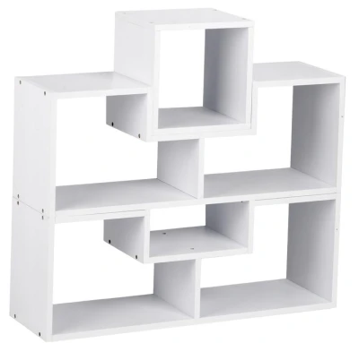 ModernHome WYJ-072 Stojací regál, knihovna, 80 x 24,5 x 63 cm, bílý