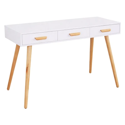 ModernHome WYJ-039 Psací, pracovní stůl se 3 šuplíky, 120 x 45 cm, bílý