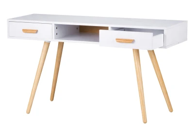 ModernHome WYJ-038 Písací stôl s 2 zásuvkami, 120 x 45 cm, biely