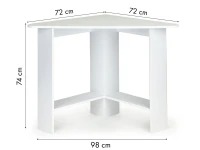 ModernHome WYJ-235 Rohový psací, počítačový stůl, 98 x 72 cm, bílý