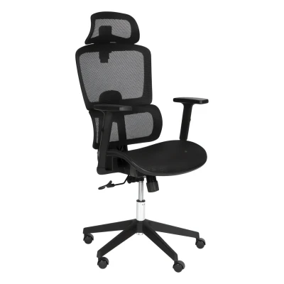 ModernHome 9591 Kancelářská ergonomická židle s opěrkou hlavy, černá