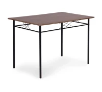 ModernHome Jídelní sestava Verona stůl + 4 židle, MDF + ocel, tmavé dřevo