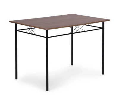 ModernHome Jídelní sestava Verona stůl + 4 židle, MDF + ocel, tmavé dřevo
